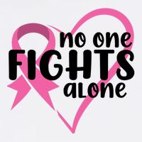 No One Fights Alone Breast Cancer Heart Kids T-Shirt
