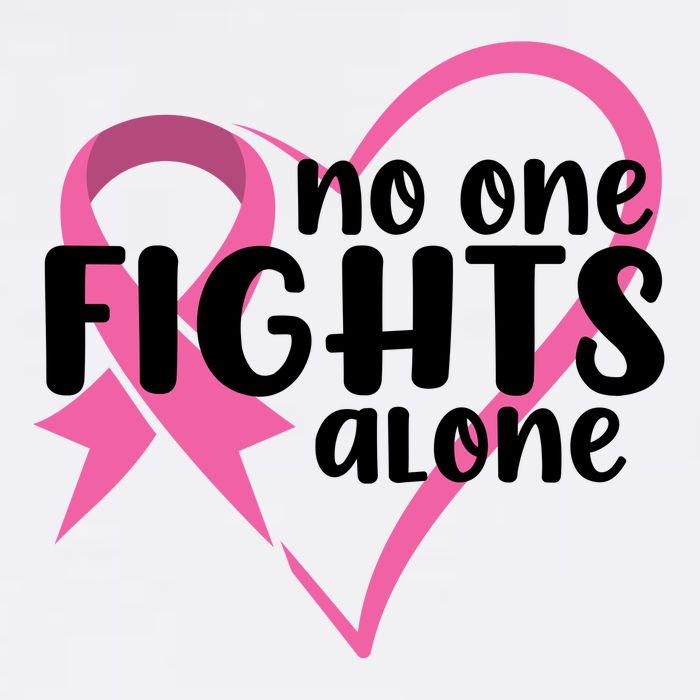 No One Fights Alone Breast Cancer Heart Kids T-Shirt