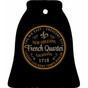 New Orleans French Quarter Laissez Les Bons Temps Roulier Ceramic Bell Ornament