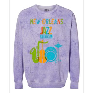 New Orleans Festival Of Jazz Music Gift Louisiana Jazz Colorblast Crewneck Sweatshirt