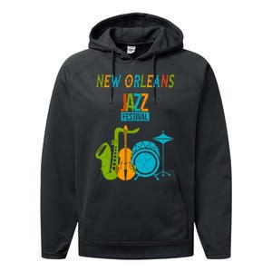 New Orleans Festival Of Jazz Music Gift Louisiana Jazz Performance Fleece Hoodie