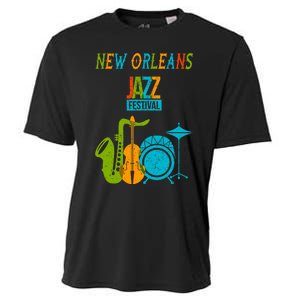 New Orleans Festival Of Jazz Music Gift Louisiana Jazz Cooling Performance Crew T-Shirt