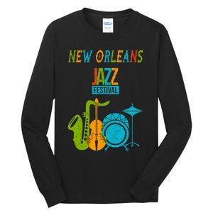 New Orleans Festival Of Jazz Music Gift Louisiana Jazz Tall Long Sleeve T-Shirt