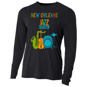 New Orleans Festival Of Jazz Music Gift Louisiana Jazz Cooling Performance Long Sleeve Crew