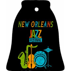 New Orleans Festival Of Jazz Music Gift Louisiana Jazz Ceramic Bell Ornament