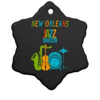 New Orleans Festival Of Jazz Music Gift Louisiana Jazz Ceramic Star Ornament