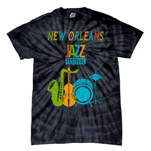 New Orleans Festival Of Jazz Music Gift Louisiana Jazz Tie-Dye T-Shirt