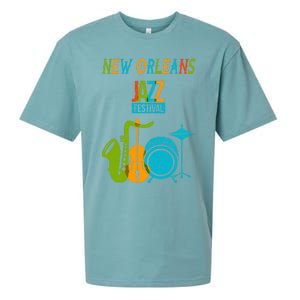 New Orleans Festival Of Jazz Music Gift Louisiana Jazz Sueded Cloud Jersey T-Shirt