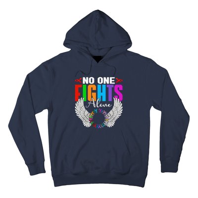 No One Fight Alone Angel Wings World Cancer Day Hoodie