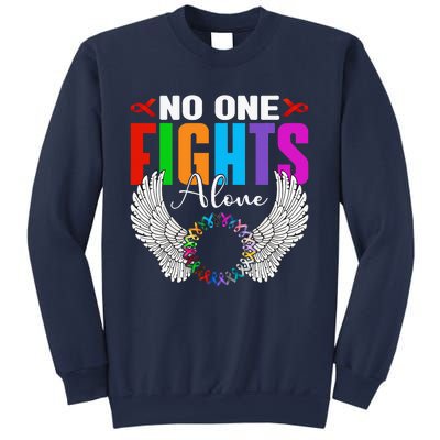 No One Fight Alone Angel Wings World Cancer Day Sweatshirt