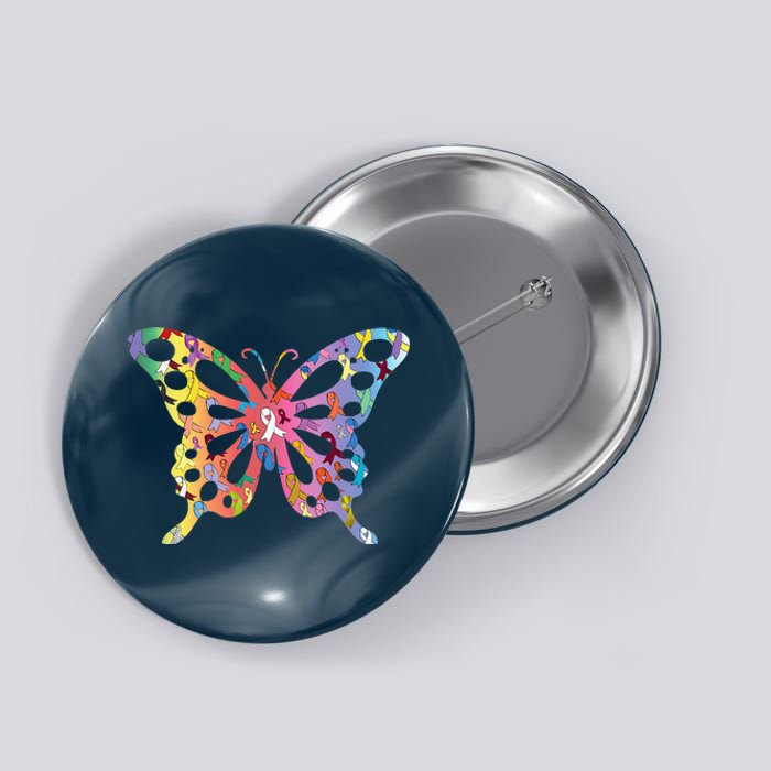 No One Fight Alone Butterfly All Cancer Matters Cancer Button