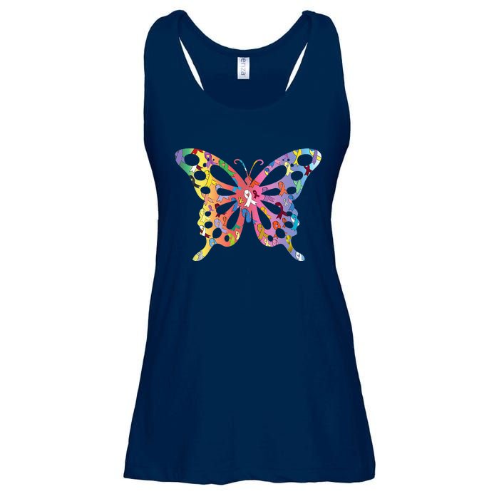 No One Fight Alone Butterfly All Cancer Matters Cancer Ladies Essential Flowy Tank