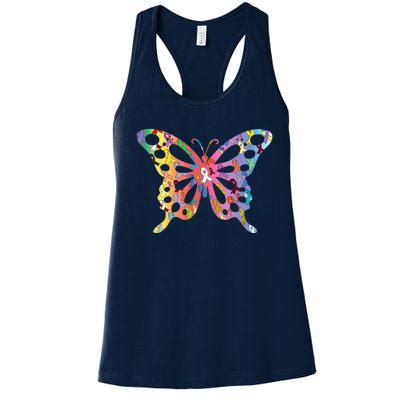 No One Fight Alone Butterfly All Cancer Matters Cancer Women's Racerback Tank