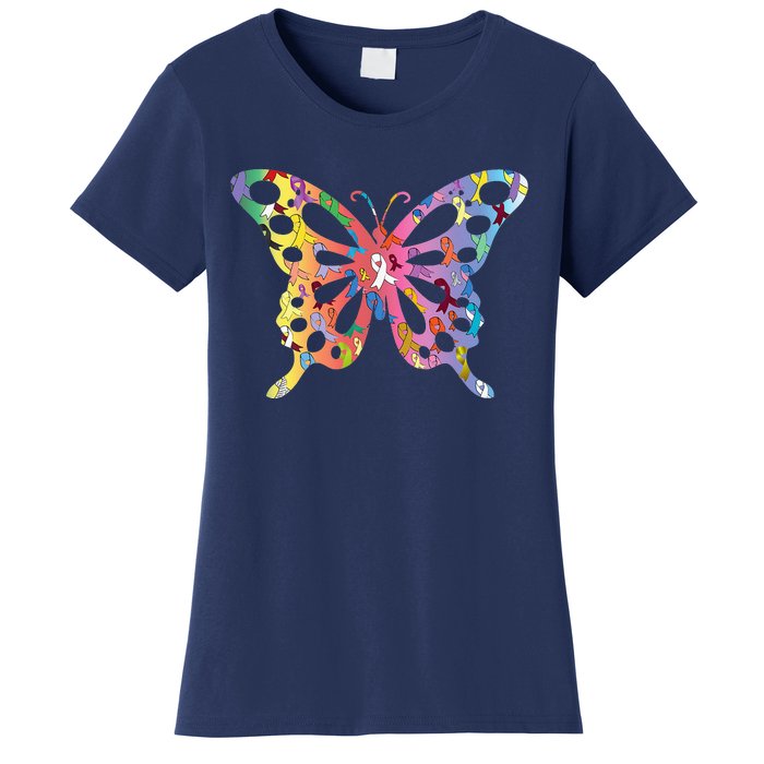 No One Fight Alone Butterfly All Cancer Matters Cancer Women's T-Shirt