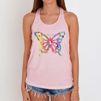 No One Fight Alone Butterfly All Cancer Matters Cancer Women's Knotted Racerback Tank