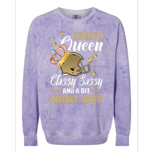 New Orleans Football Queen Classy Sassy And A Bit Smart Colorblast Crewneck Sweatshirt