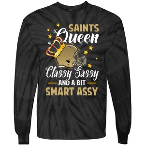 New Orleans Football Queen Classy Sassy And A Bit Smart Tie-Dye Long Sleeve Shirt