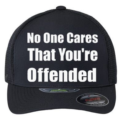 No One Fights Cancer Alone US Flag Flexfit Unipanel Trucker Cap