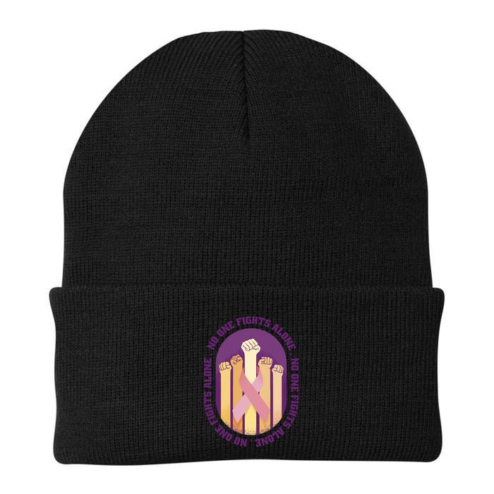 No One Fights Alone Breast Cancer Beanie