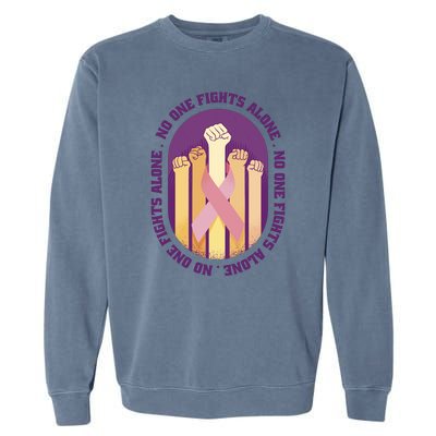 No One Fights Alone Breast Cancer Garment-Dyed Sweatshirt