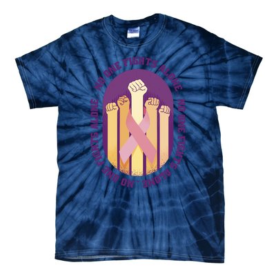 No One Fights Alone Breast Cancer Tie-Dye T-Shirt