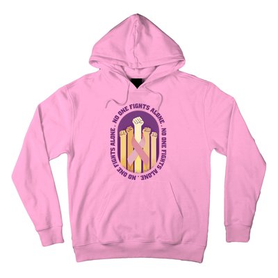 No One Fights Alone Breast Cancer Hoodie