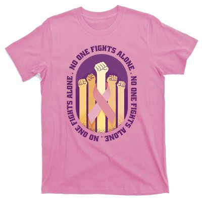 No One Fights Alone Breast Cancer T-Shirt