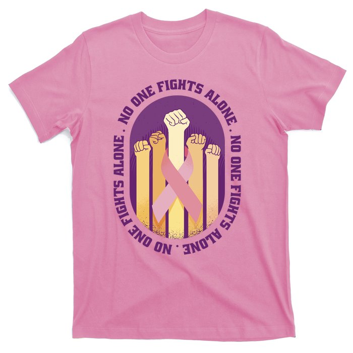 No One Fights Alone Breast Cancer T-Shirt