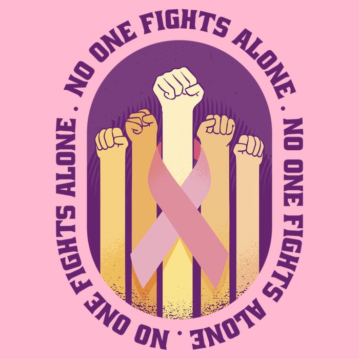 No One Fights Alone Breast Cancer Poster