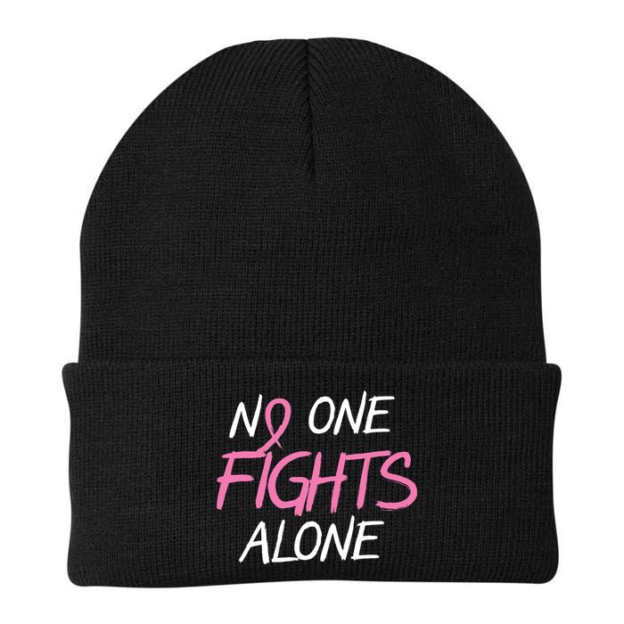 No One Fights Alone Breast Cancer Beanie