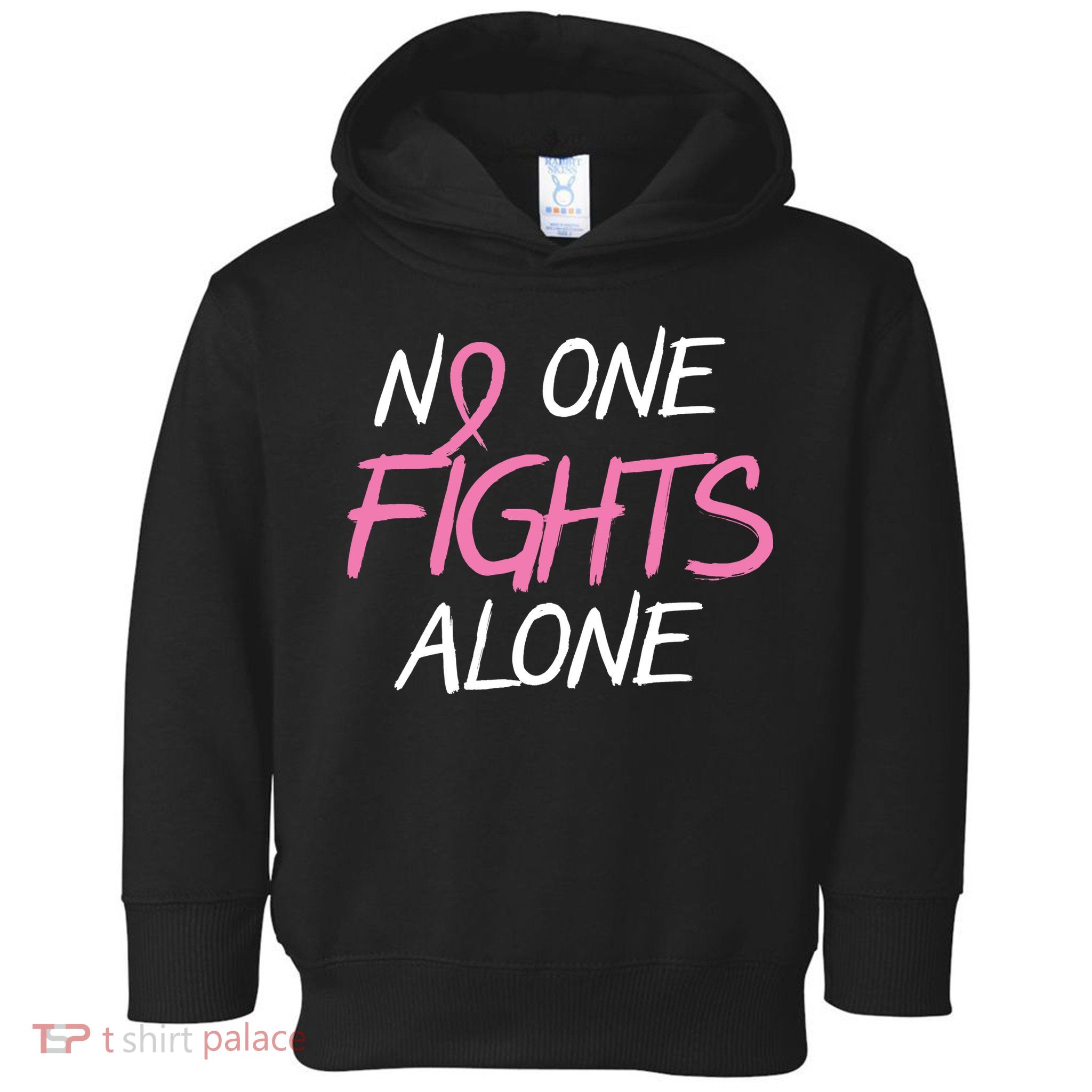 No One Fights Alone Breast Cancer Toddler Hoodie