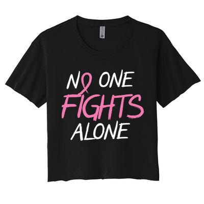 No One Fights Alone Breast Cancer Crop Top