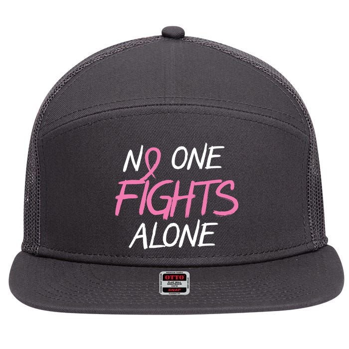 No One Fights Alone Breast Cancer 7 Panel Mesh Trucker Snapback Hat