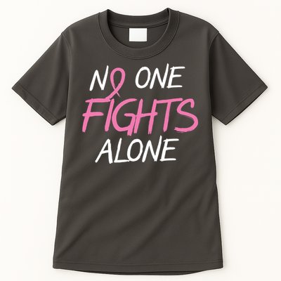 No One Fights Alone Breast Cancer Tall T-Shirt