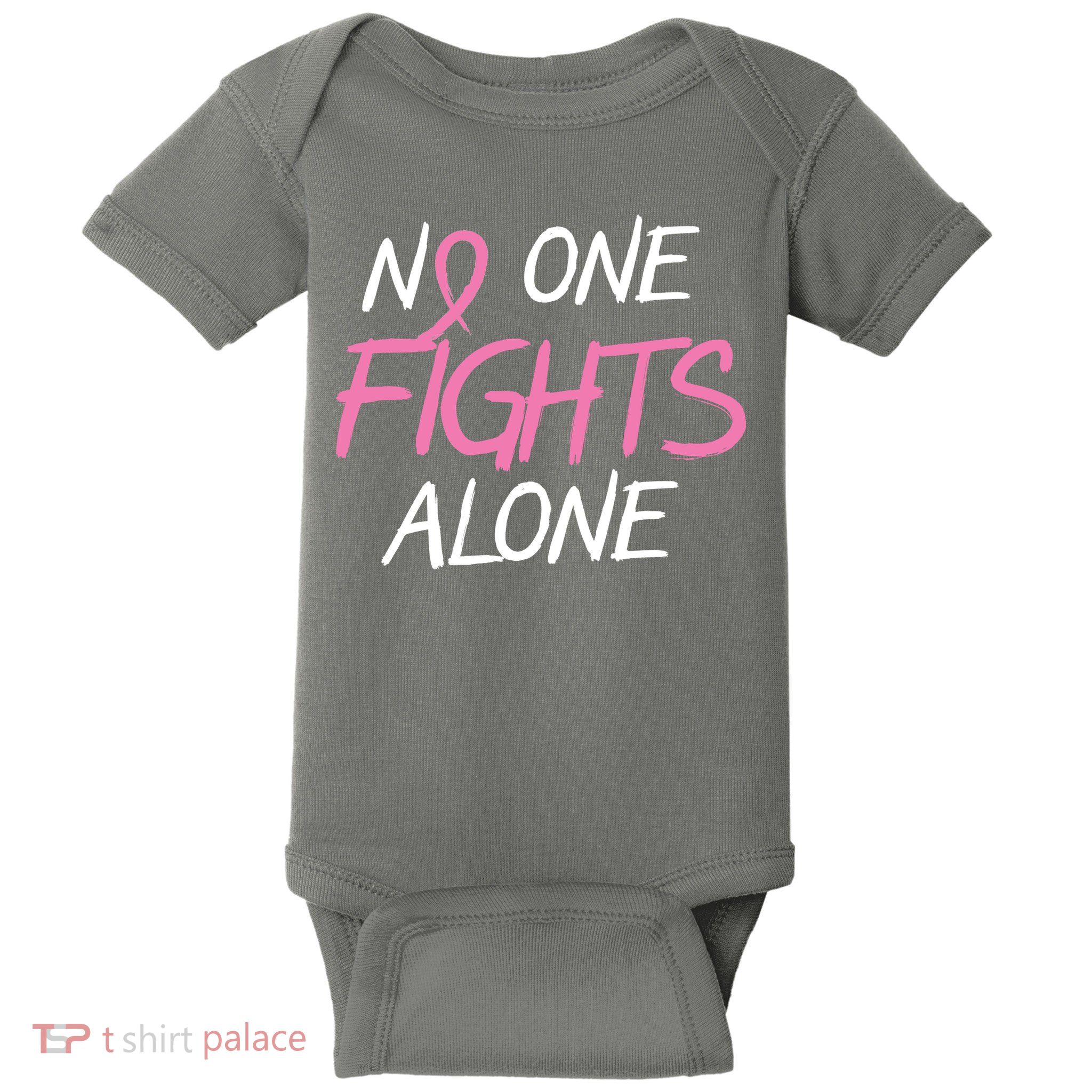 No One Fights Alone Breast Cancer Baby Bodysuit