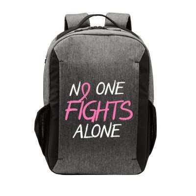 No One Fights Alone Breast Cancer Vector Backpack