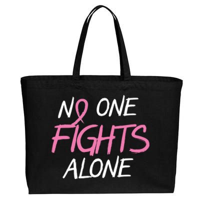 No One Fights Alone Breast Cancer Cotton Canvas Jumbo Tote