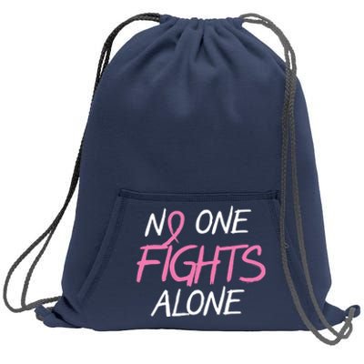 No One Fights Alone Breast Cancer Sweatshirt Cinch Pack Bag