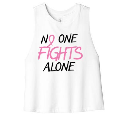 No One Fights Alone Breast Cancer Women's Racerback Cropped Tank