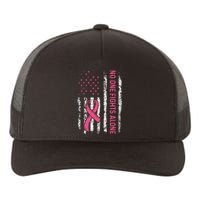 No One Fights Breast Cancer Alone American Flag P.Ink Ribbon Gift Yupoong Adult 5-Panel Trucker Hat