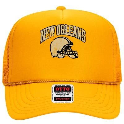 New Orleans Football High Crown Mesh Back Trucker Hat