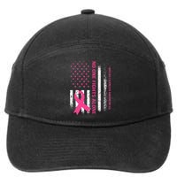 No One Fights Breast Cancer Alone USA Flag Pink Ribbon 7-Panel Snapback Hat