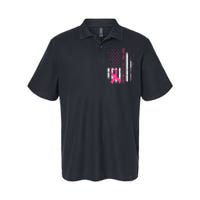 No One Fights Breast Cancer Alone USA Flag Pink Ribbon Softstyle Adult Sport Polo