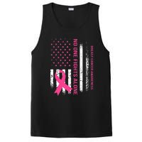 No One Fights Breast Cancer Alone USA Flag Pink Ribbon PosiCharge Competitor Tank