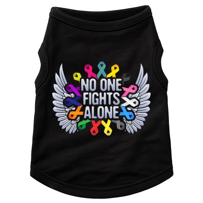 No One Fights Alone Multicolor Ribbon For Cancer Awareness Doggie Tank