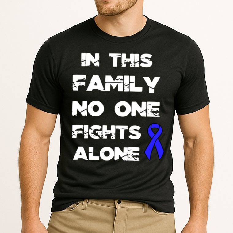 No One Fights Colon Cancer Alone Awareness Blue Ribbon Gift Cooling Performance Crew T-Shirt