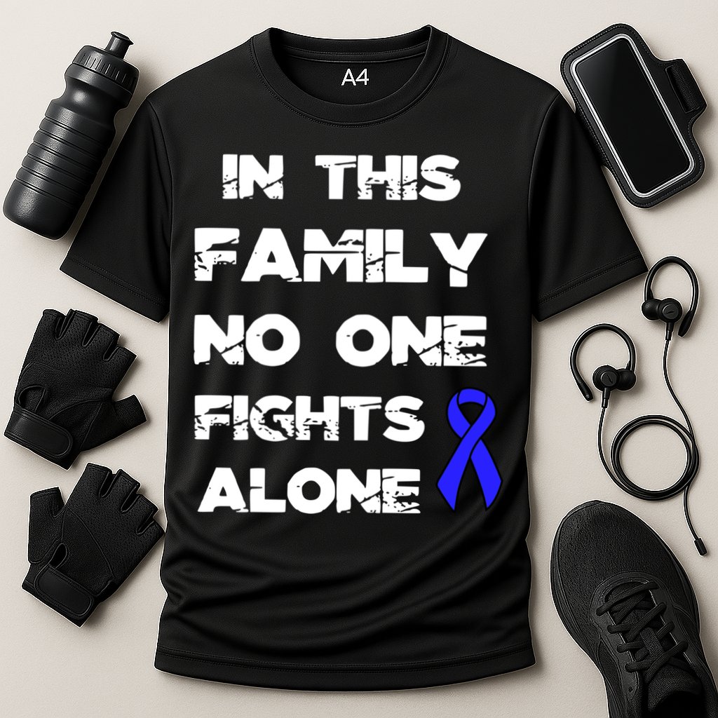No One Fights Colon Cancer Alone Awareness Blue Ribbon Gift Cooling Performance Crew T-Shirt