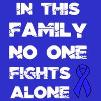 No One Fights Colon Cancer Alone Awareness Blue Ribbon Gift Tall T-Shirt