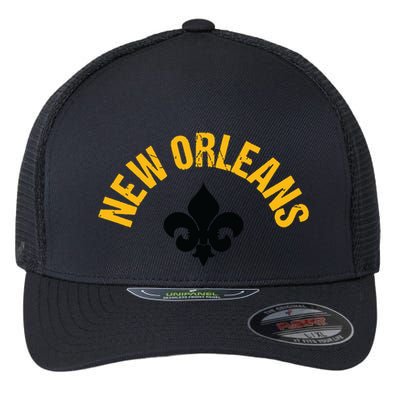 New Orleans Fleurdelis Fleurdelys Design New Orleans Flexfit Unipanel Trucker Cap