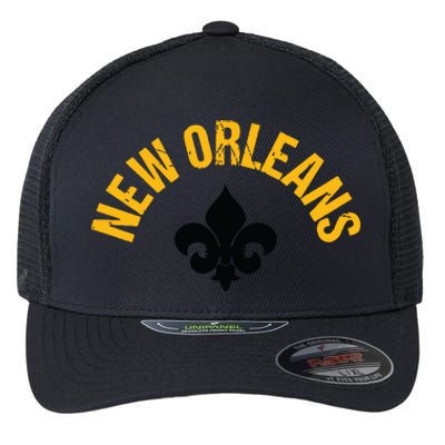 New Orleans Fleurdelis Fleurdelys Design New Orleans Flexfit Unipanel Trucker Cap